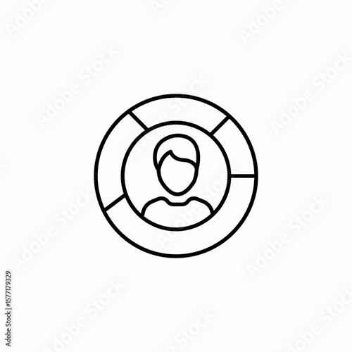 demographic pie chart icon sign vector