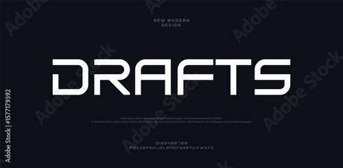 Abstract technology space font logo alphabet. techno and sport fonts. Typography digital sci-fi movie logos. vector illustration  
