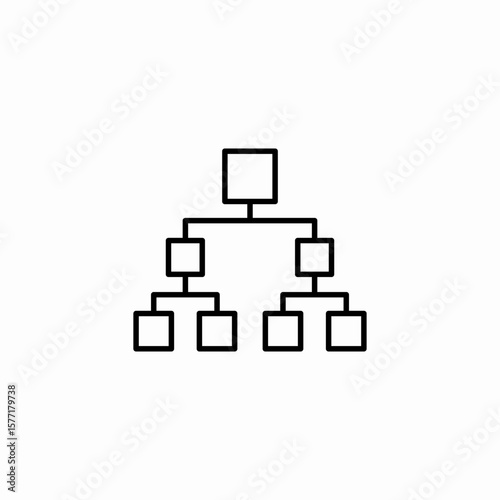 hierarchical structure diagram icon sign vector