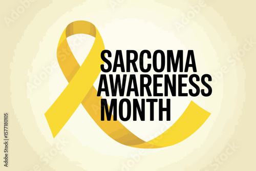 Sarcoma Awareness Month Yellow Ribbon Cancer Support Illustration