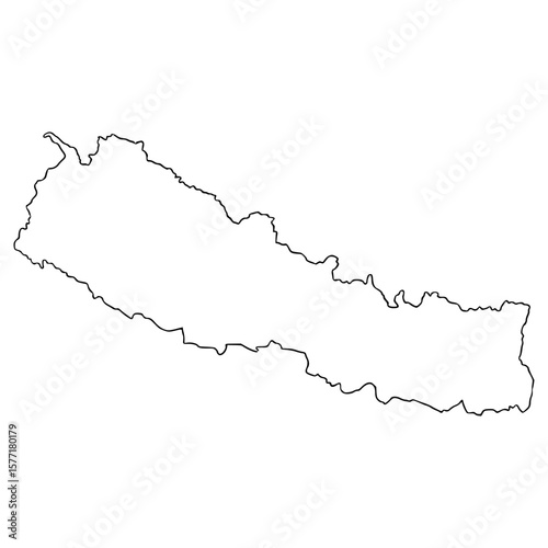 Nepal map illustration hand drawn outline vector