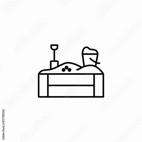 sandbox play area icon sign vector