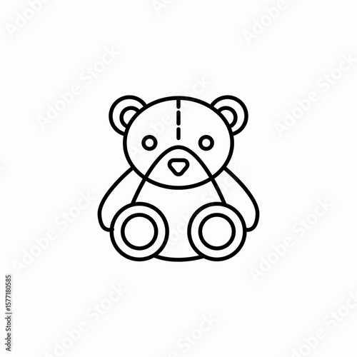 teddy bear plush icon sign vector