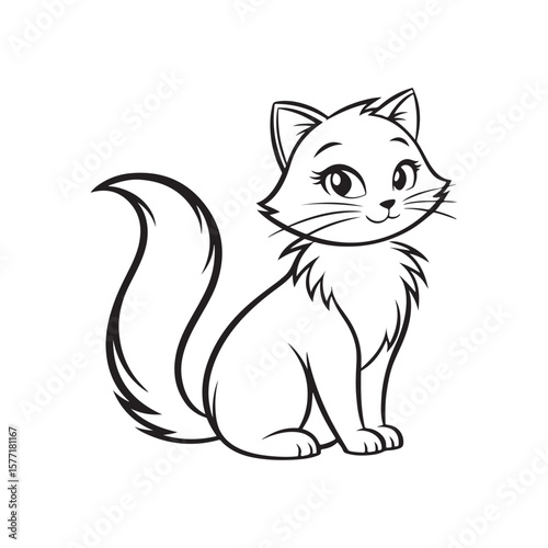 Cute fluffy cat sitting kitten animal