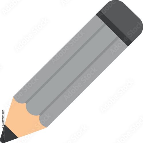 A simple, flat illustration of a gray pencil.