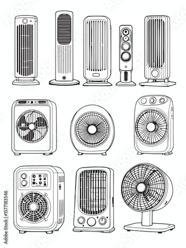 Modern electric fan heater 