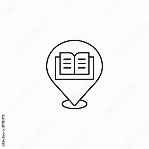 book location pin icon sign vector