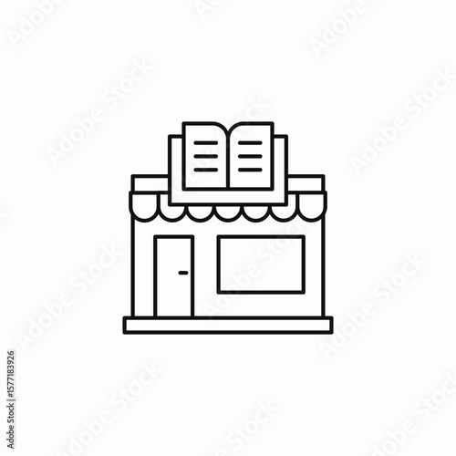 bookstore front view icon sign vector