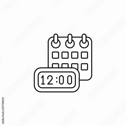 calendar time schedule icon sign vector