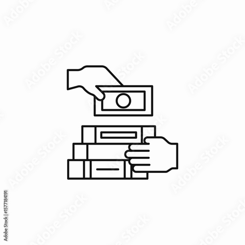 cash book purchase icon sign vector