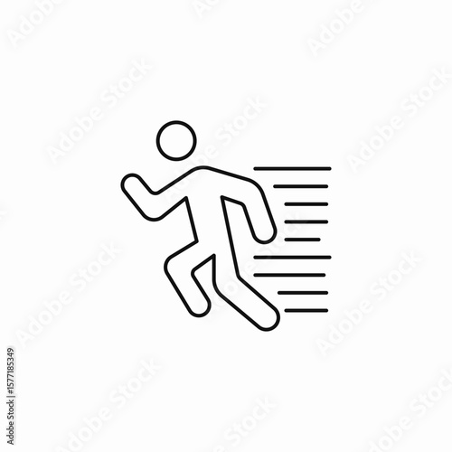 running speed person icon sign vector