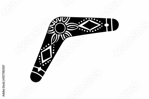 Tableau sur toile Boomerang vector silhouette illustration isolated on white background