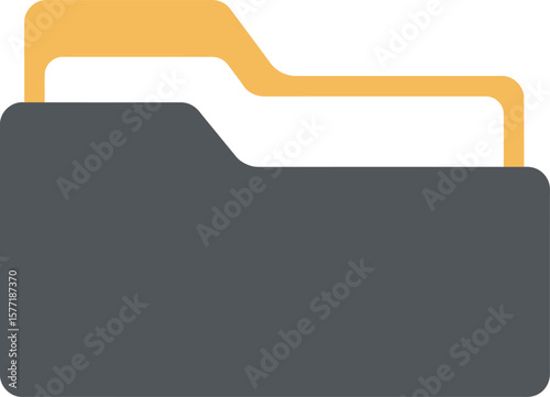 A simple illustration of two stacked folders, one atop the other, represented by flat, colored shapes.
