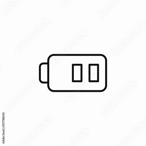 battery two bars icon sign vector