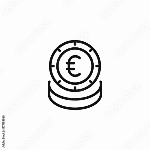 euro stack currency icon sign vector