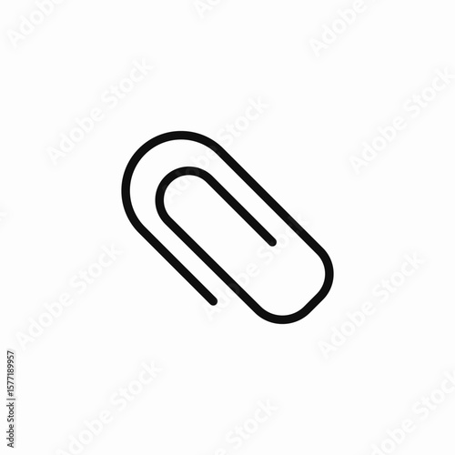 tilted paper clip icon sign vector