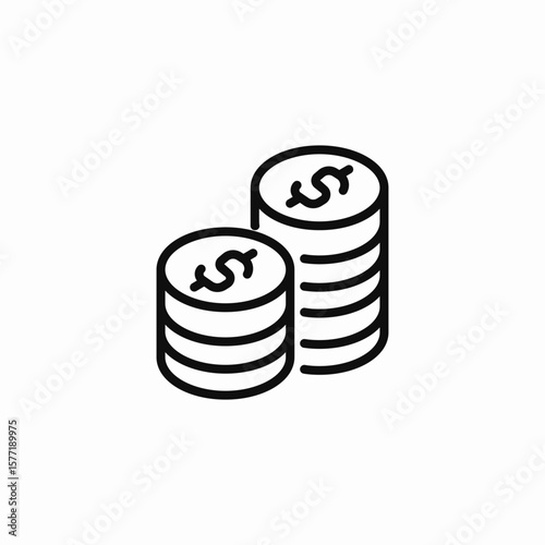 two coin stacks icon sign vector