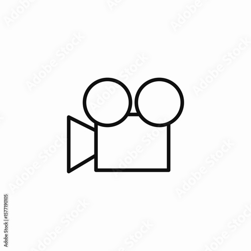 vintage movie camera icon sign vector