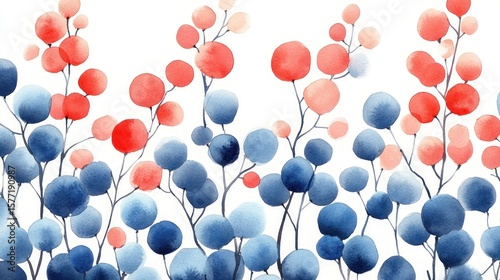 Abstract watercolor floral arrangement