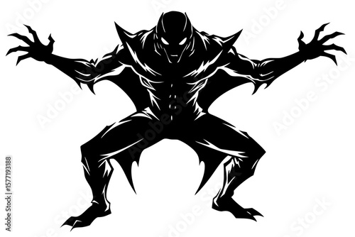 Vector art of silhouette of  a  "Demon Spawn"