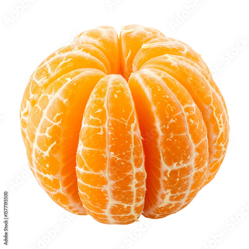peeled orange isolated on transparent background.