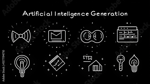 AI icons on dark background