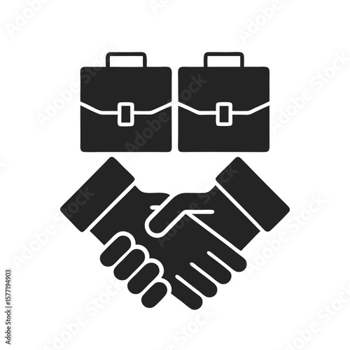 Business deal icon vector silhouette illustration isolated on white background