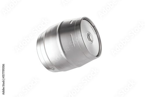 a metal barrel with a white background