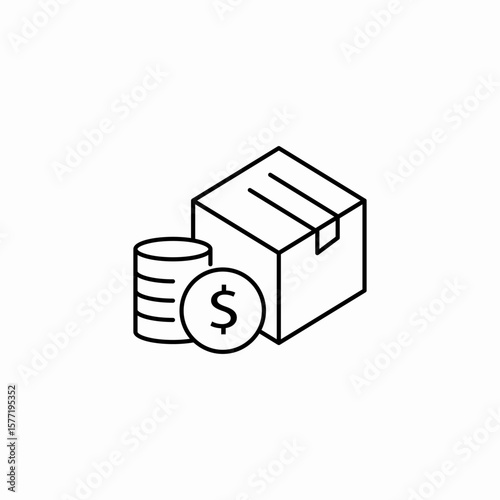 package cost pricing icon sign vector