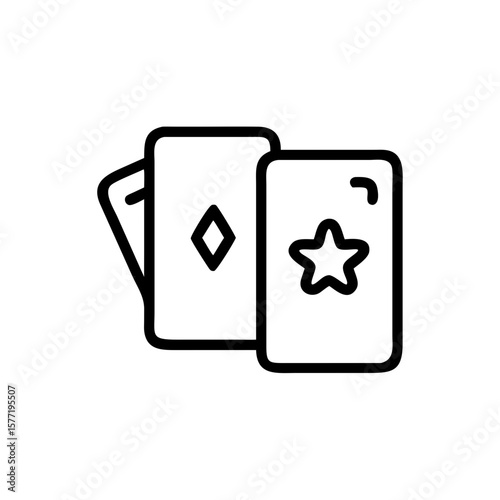 Line art oracle cards with symbols representing icon, magic, esoteric  