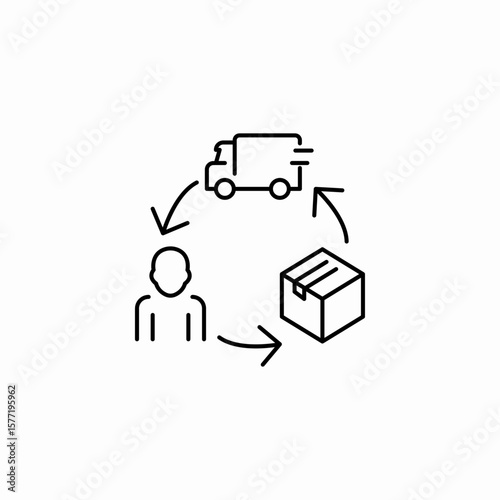 supply chain process icon sign vector