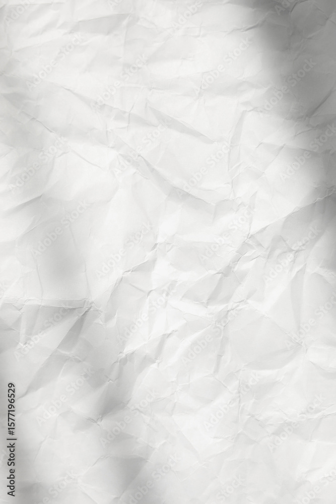 Fototapeta premium White texture of paper crumpled. Empty background for various designs purposes.
