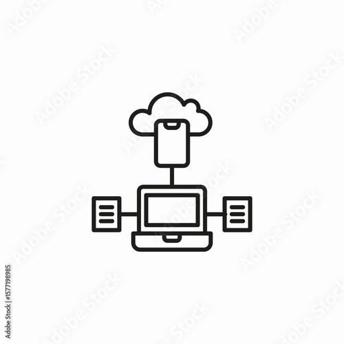 cloud network connection icon sign vector