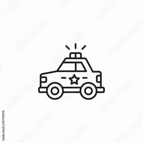 police car siren icon sign vector