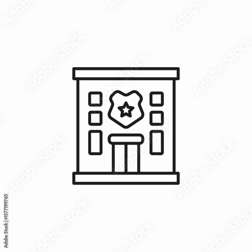 police station building icon sign vector