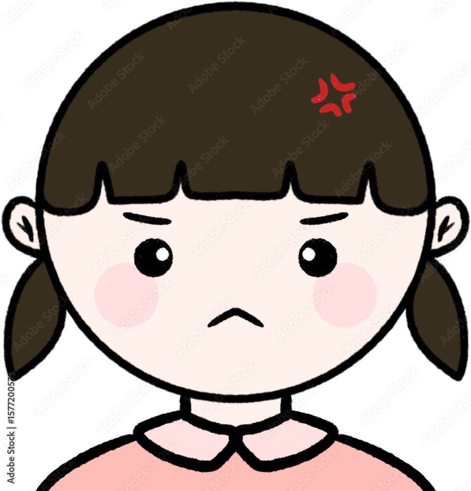 Obraz premium 화난 소녀 일러스트