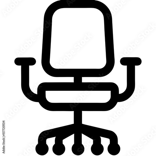 Office chair icon in minimalist design with bold lines  