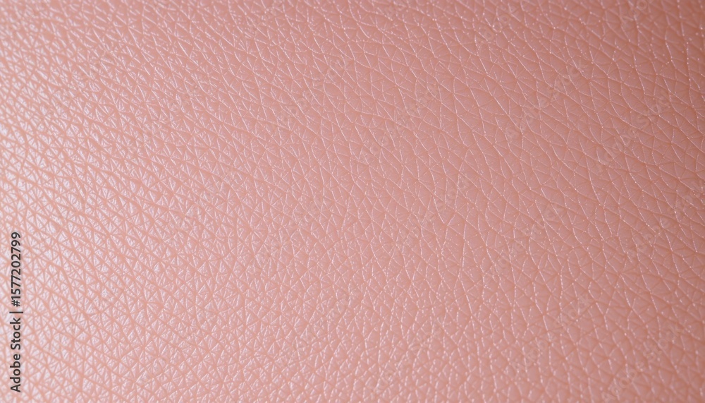 Fototapeta premium Close-up of pink textured leather surface showing fine grain pattern with soft natural shine and subtle color variation for fashion accessories and upholstery design