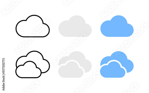 Cloud icons. Clouds icons in simple style