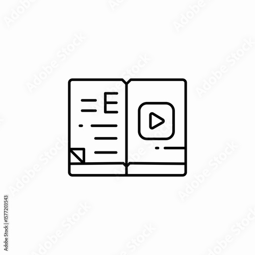 multimedia book content icon sign vector