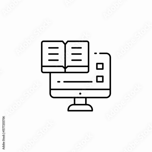 online learning monitor icon sign vector