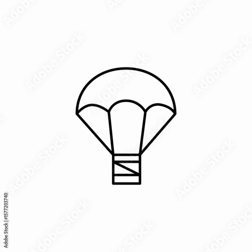 open parachute descent icon sign vector
