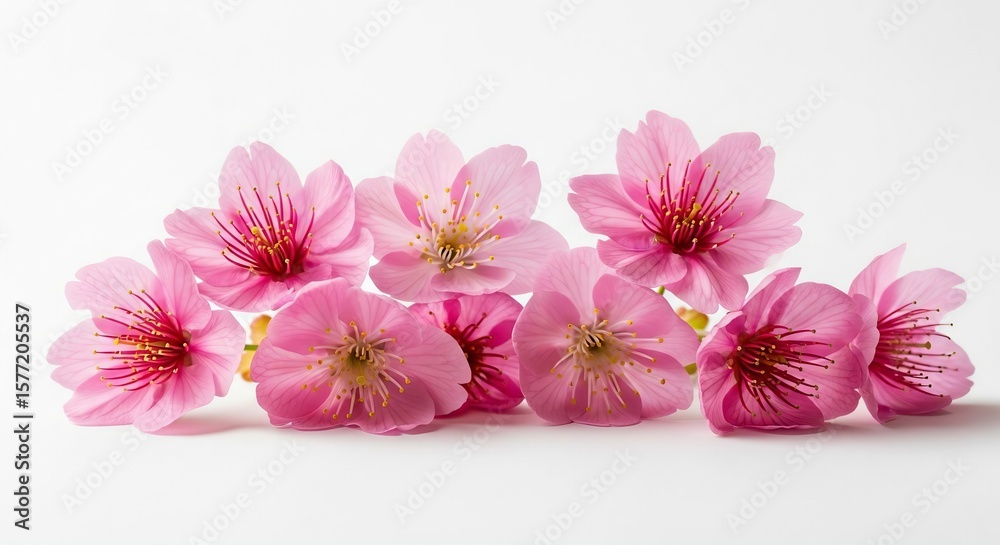 Fototapeta premium pink flowers on white background