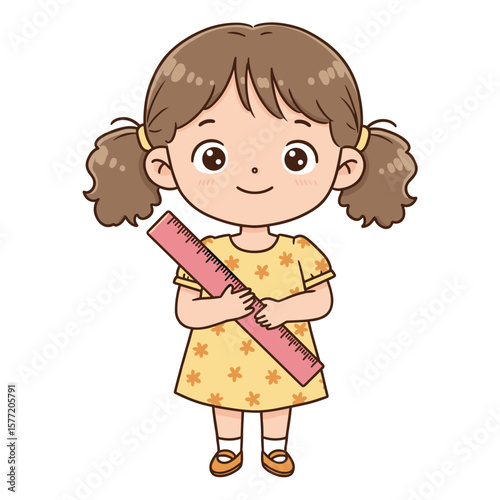 Cheerful girl holding a measuring tape in her hands ready for some fun project 