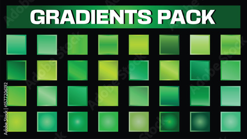 Green Gradients Pack Emerald Jade Lime Mint Subtle to Vibrant Palette for Design Illustration Arts