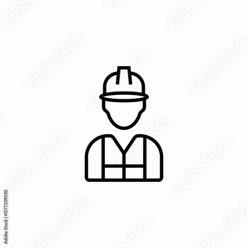 male worker helmet icon sign vector