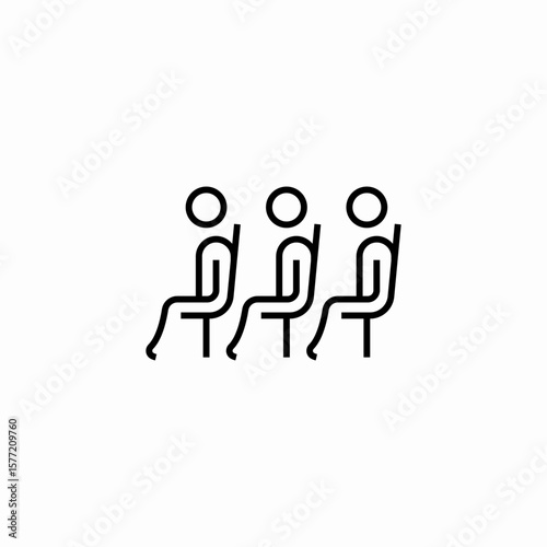 passenger seating area icon sign vector
