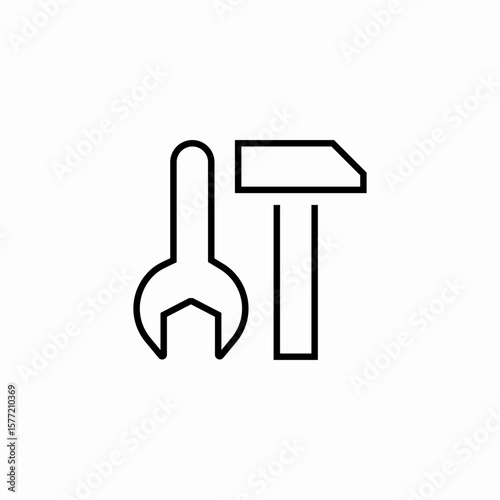 wrench hammer tools icon sign vector