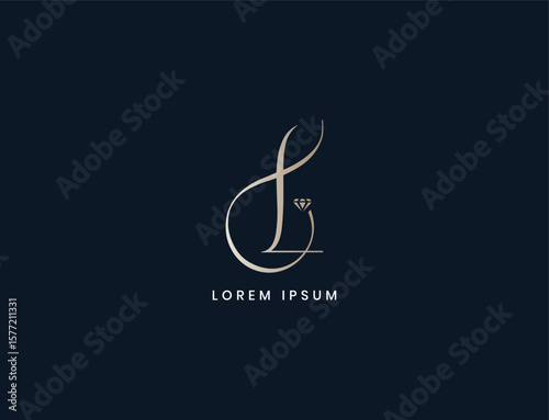  dL luxury diamond letter logo design, ld jewellery business, Ld modern initials