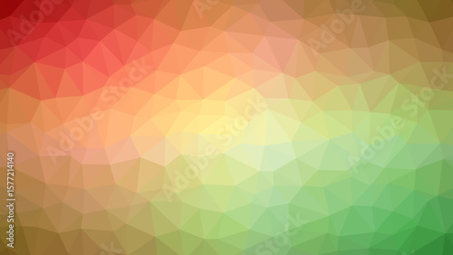 Geometric triangular gradient fading from coral pink to forest green